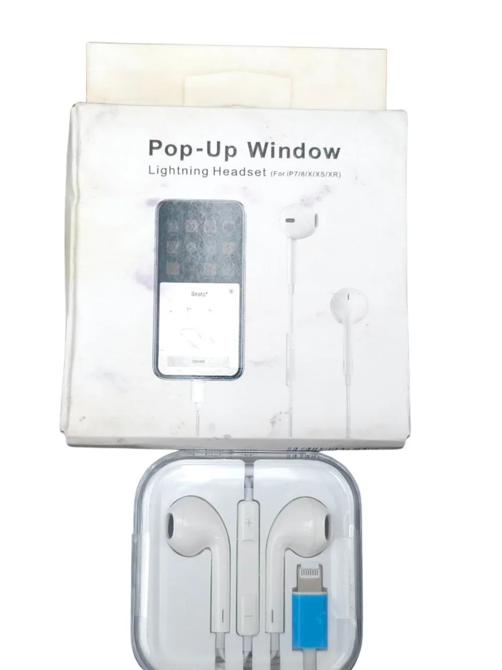 Lightning Headset Pop-Up Window Earphones For Iphone White In-Line Mic